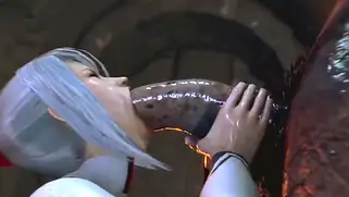 Хоррор 3D порно с монстрами и горячей красавицей, получивший хуй гигантский