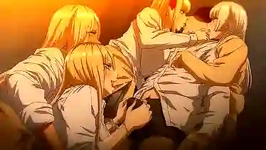 У безработного дома целый хентай гарем озабоченных гяру сучек для групповухи