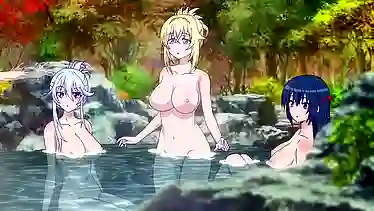 Классический хентай мультик с грудастыми и плоскодонками — тянок имеют в дырки