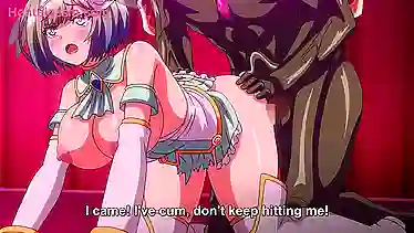 Хентай титьки трясутся, пока монстр и магическая няшная сучка ебуться