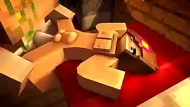 Пародийное порно Minecraft с кубической тяночкой и здоровым членом внутри неё